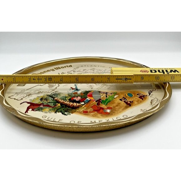 Vintage Disney World Metal tin serving tray 11" Florida Walt Disney Productions - Picture 4 of 11